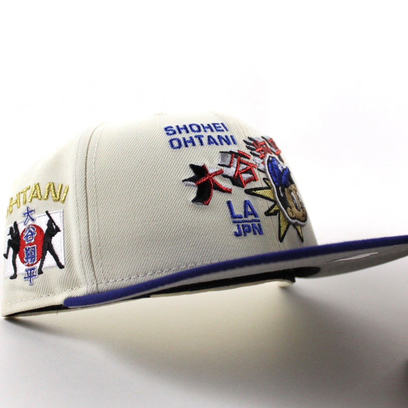 Shohei Ohtani Los Angeles dodgers Ohtani Patch New Era 59Fifty Fitted Hat (Chrome White Royal Blue Gray Under Brim) 7