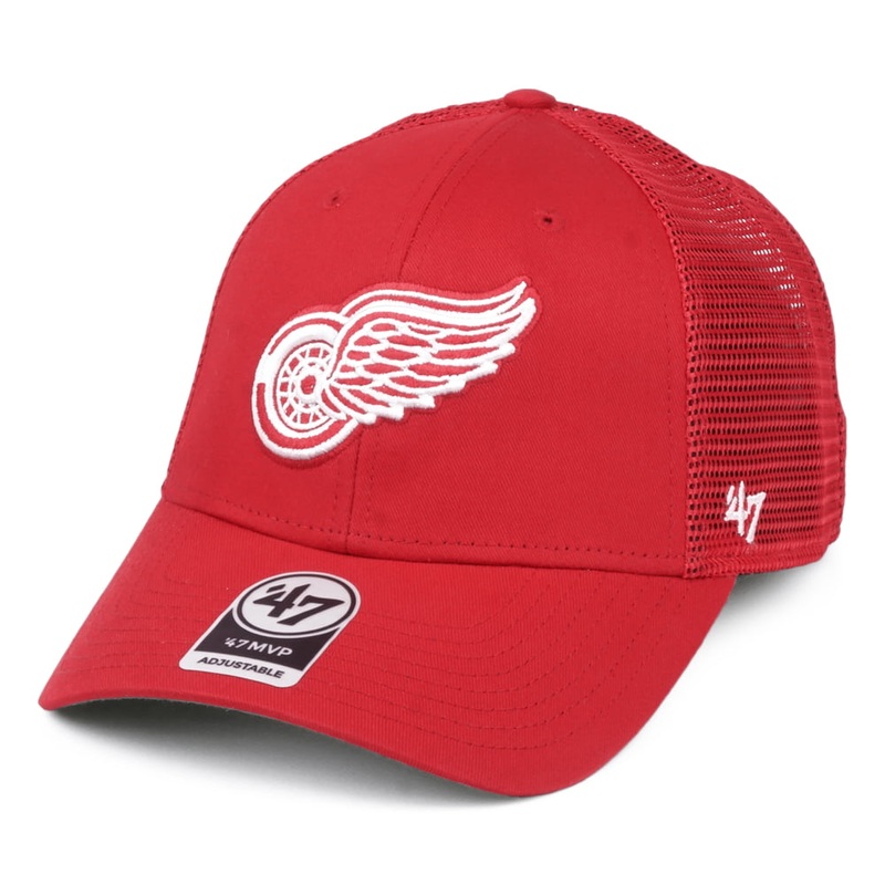 47 Brand Detroit Red Wings Trucker Cap – NHL Branson MVP – Red Adjustable