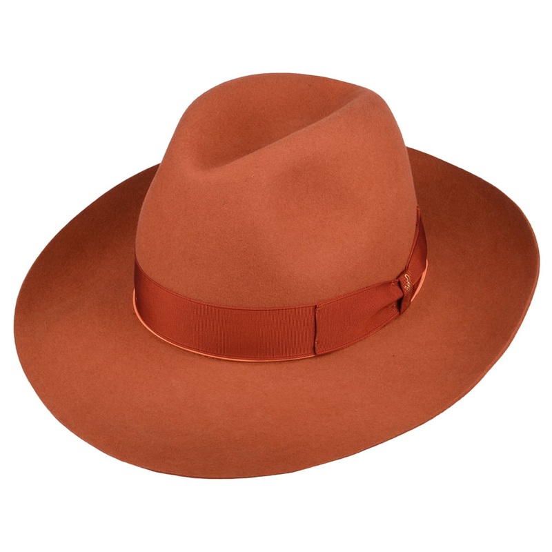 Borsalino Avalon Fur Felt Fedora Hat – Burnt Orange 56
