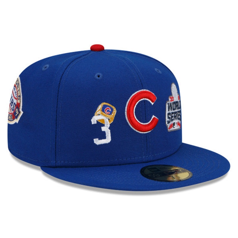 Chicago Cubs New Era MLB Exclusive COUNT THE RINGS 59Fifty Fitted Hat – Royal/Gray Bottom 6 7/8