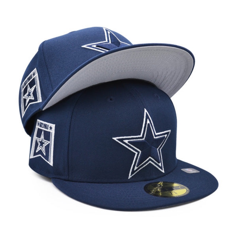 Dallas Cowboys NFL Exclusive BANNER SIDE New Era 59FIFTY Fitted Hat  Navy 7