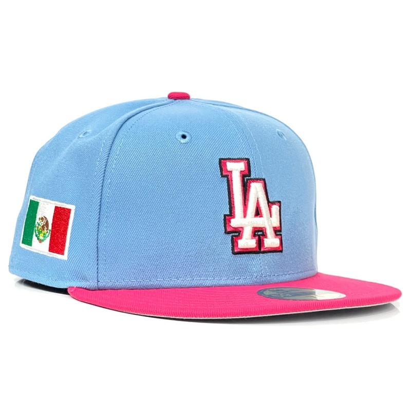 New Era Los Angeles Dodgers Mexican Flag Baby Blue/Hot Pink 59FIFTY Fitted Hat