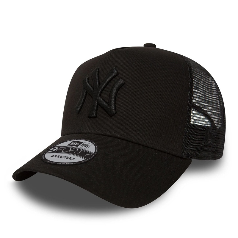 New York Yankees Kids All Black A-Frame Trucker Cap Child