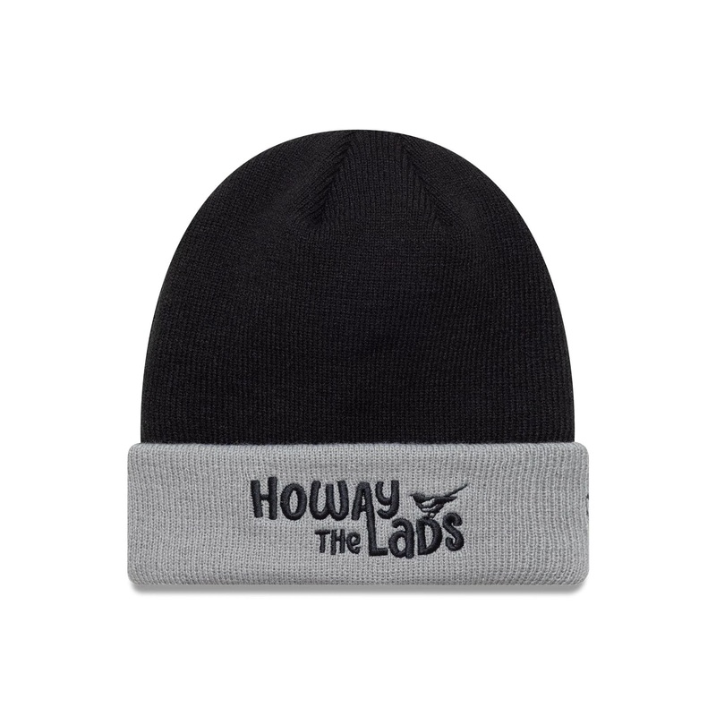Newcastle United FC Youth Wordmark Black Cuff Knit Beanie Hat Child