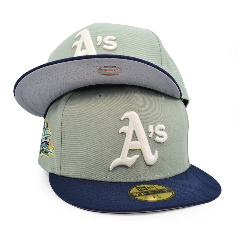 Oakland Athletics 1989 World Series BATTLE of the BAY Exclusive New Era 59Fifty Fitted Hat – Everest/Navy 6 7/8