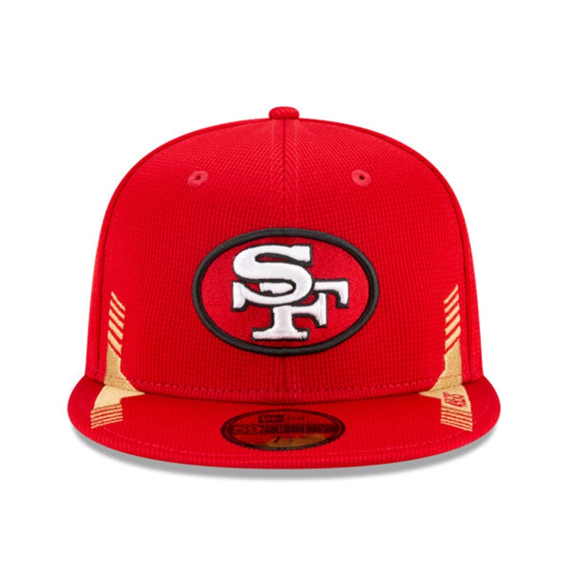San Francisco 49ers New Era 2021 NFL Official Sideline HOME 59Fifty Fitted Hat – Red/Black 7 7/8