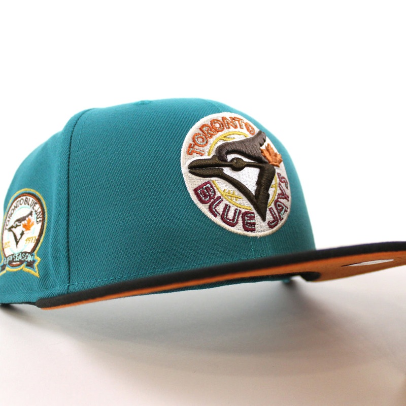 Toronto Blue Jays 40 ANNIVERSARY New Era 59Fifty Fitted Hat (Aqua Black Fight Orange Under Brim) 7