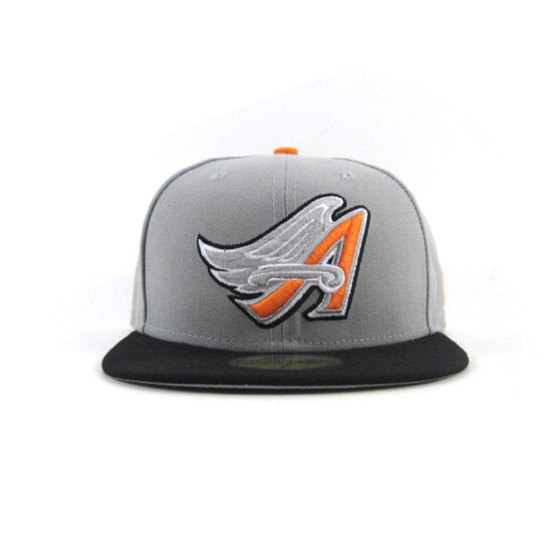 Anaheim Angels New Era 5950 Fitted Hat (GREY BLACK ORANGE) 7 1/2