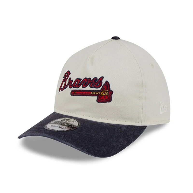 Atlanta Braves MLB SC Pastel White 9TWENTY A-Frame Adjustable Cap OSFM