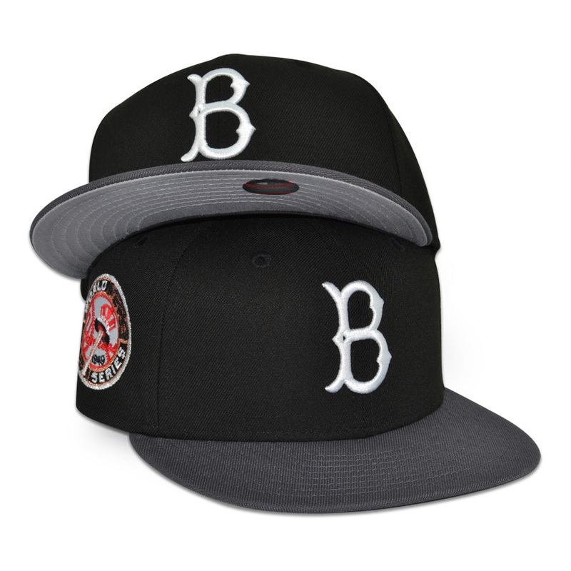 Brooklyn Dodgers “BROOKLYN BRED” Exclusive New Era 59Fifty Fitted Hat – Black/Graphite 6 7/8