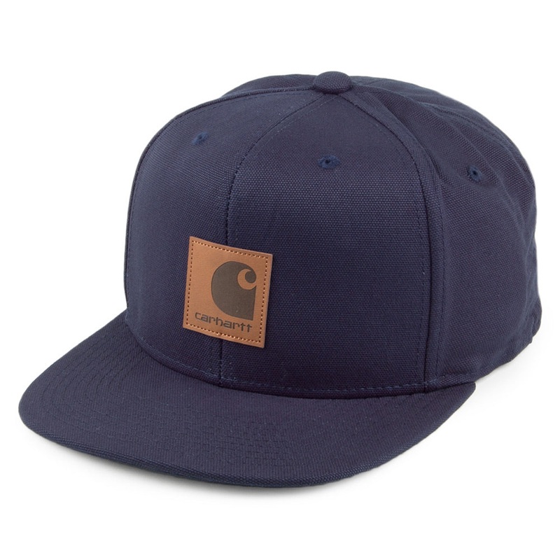 Carhartt WIP Hats Logo Snapback Cap – Navy Blue Adjustable