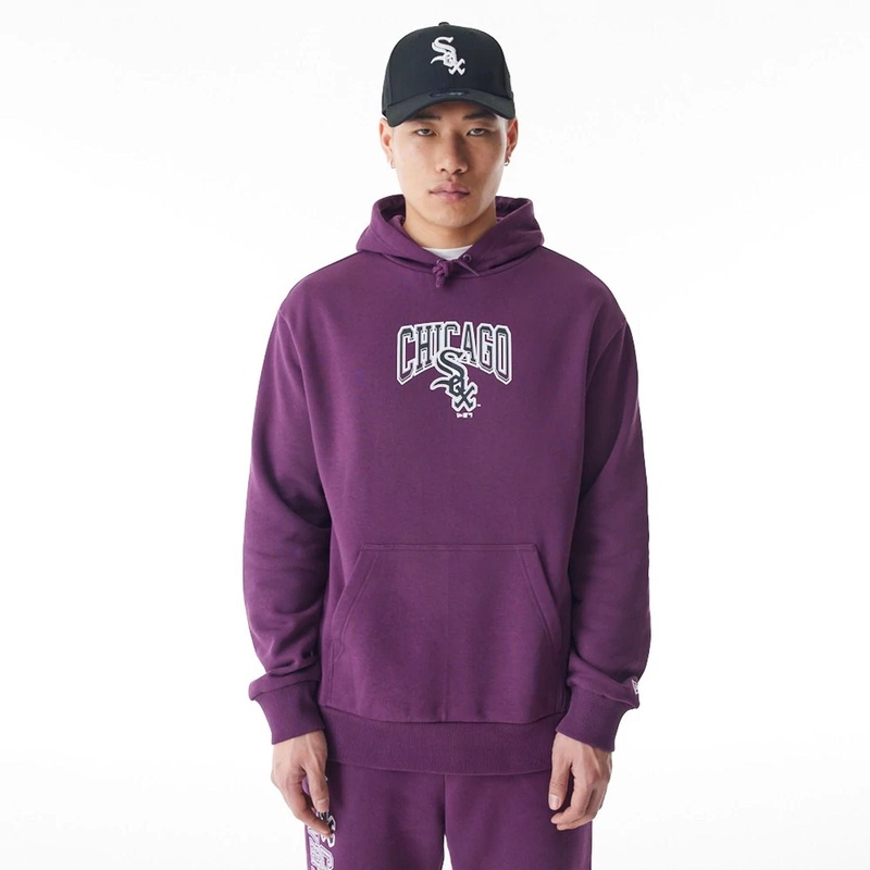 Chicago White Sox MLB Gradient Dark Purple Oversized Pullover Hoodie XS