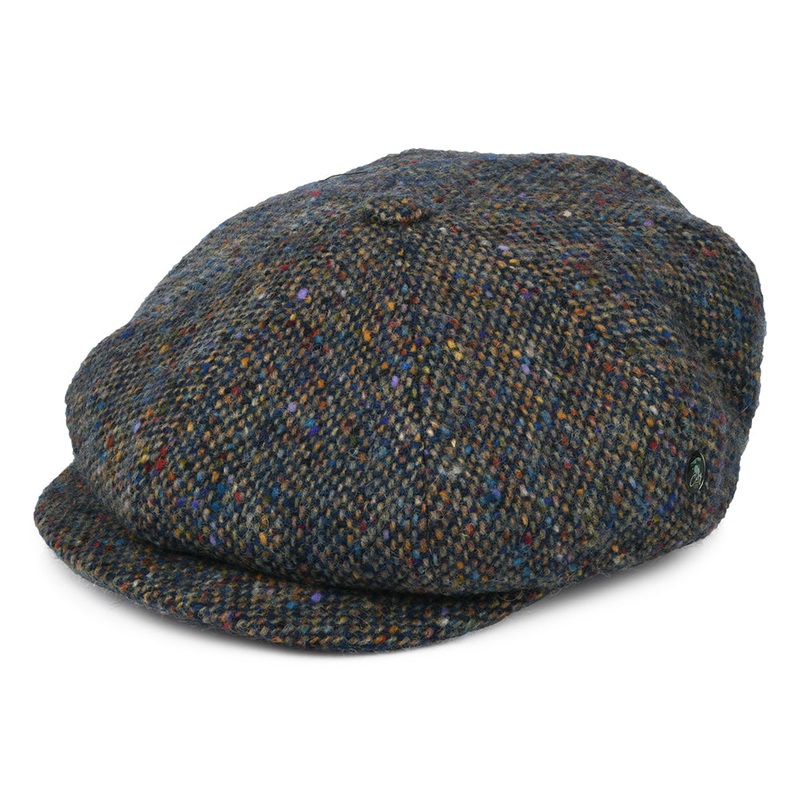 City Sport Donegal Tweed Marl Deep Fit Newsboy Cap – Blue-Multi S