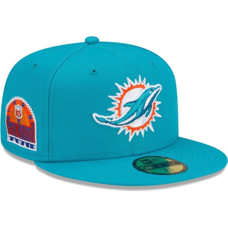 New Era Miami Dolphins Aqua Patch Up 1993 Pro Bowl 59FIFTY Fitted Hat