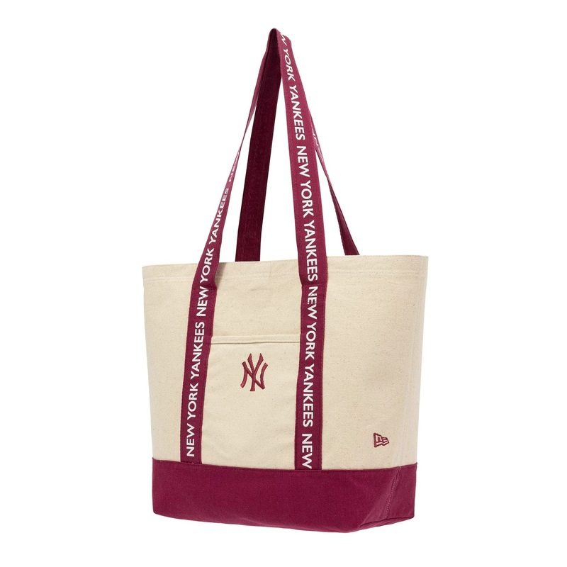 New York Yankees MLB Strap Dark Red Canvas Tote Bag OSFM