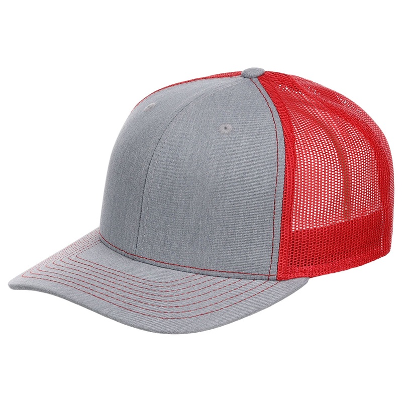 Richardson 112 Trucker – Heather Grey/Red Adjustable