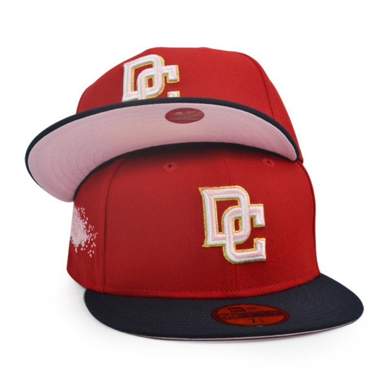 Washington Nationals CHERRY BLOSSOM Exclusive New Era 59Fifty Fitted Hat – Scarlet/Navy 6 7/8
