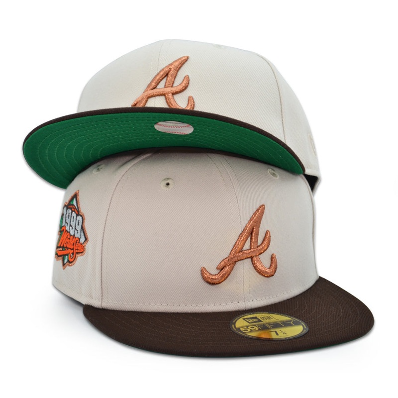 Atlanta Braves “BURNT AMBER” Exclusive New Era 59Fifty Fitted Hat – Stone/Burntwood 6 7/8