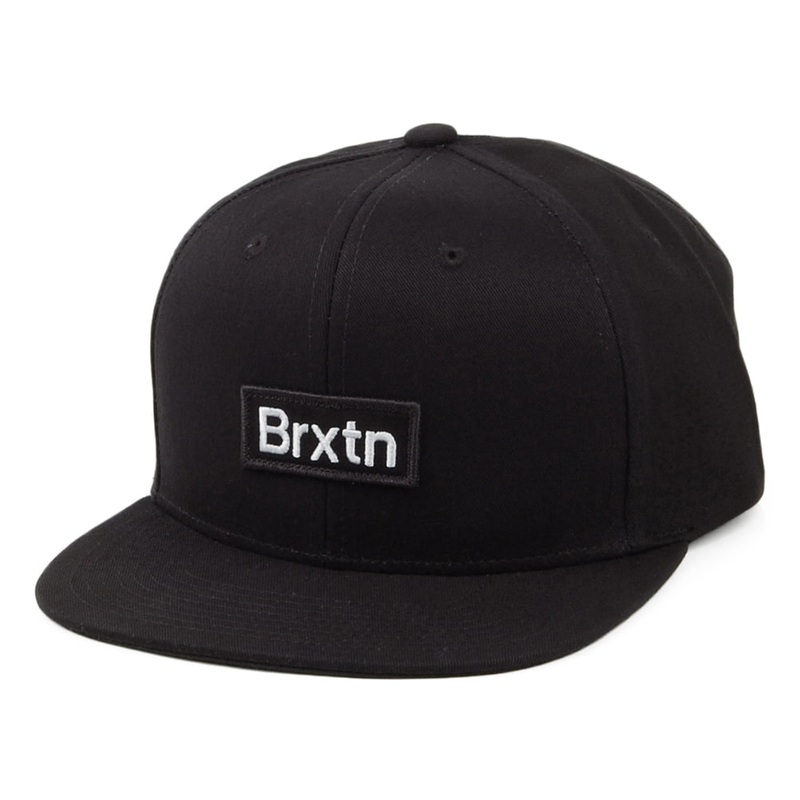 Brixton Hats Gate III Medium Profile Snapback Cap – Black Adjustable