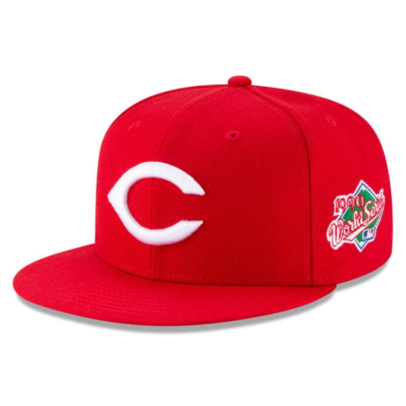Cincinnati Reds New Era 1990 WORLD SERIES Side Patch 59FIFTY Fitted MLB Hat  Red 6 7/8