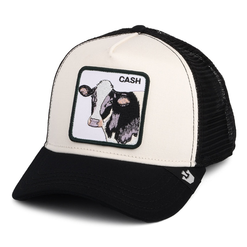 Goorin Bros. Cash Cow Trucker Cap – White-Black Adjustable