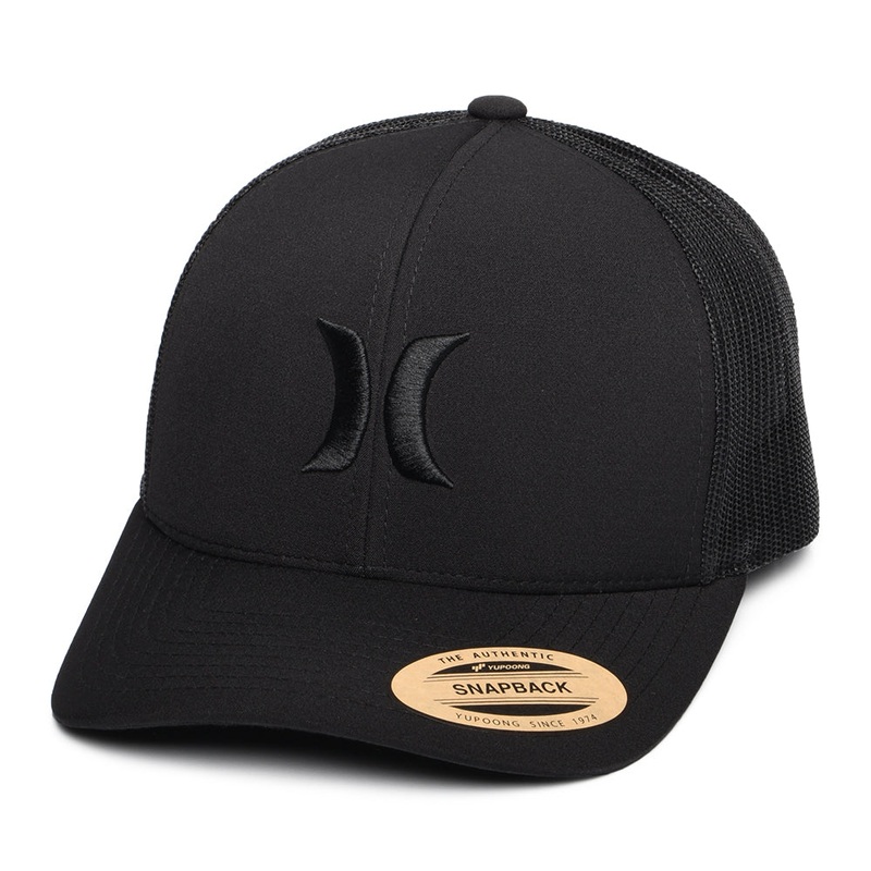 Hurley Hats Del Mar Trucker Cap – Black On Black Adjustable