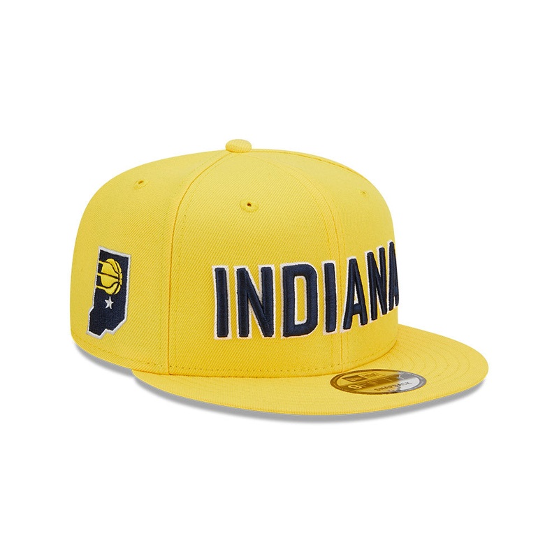 Indiana Pacers New Era Jersey Hook Statement Edition 9FIFTY Snapback Hat – Yellow