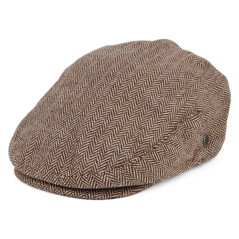 Jaxon & James Herringbone Flat Cap Dark Brown Wholesale Pack Prepack