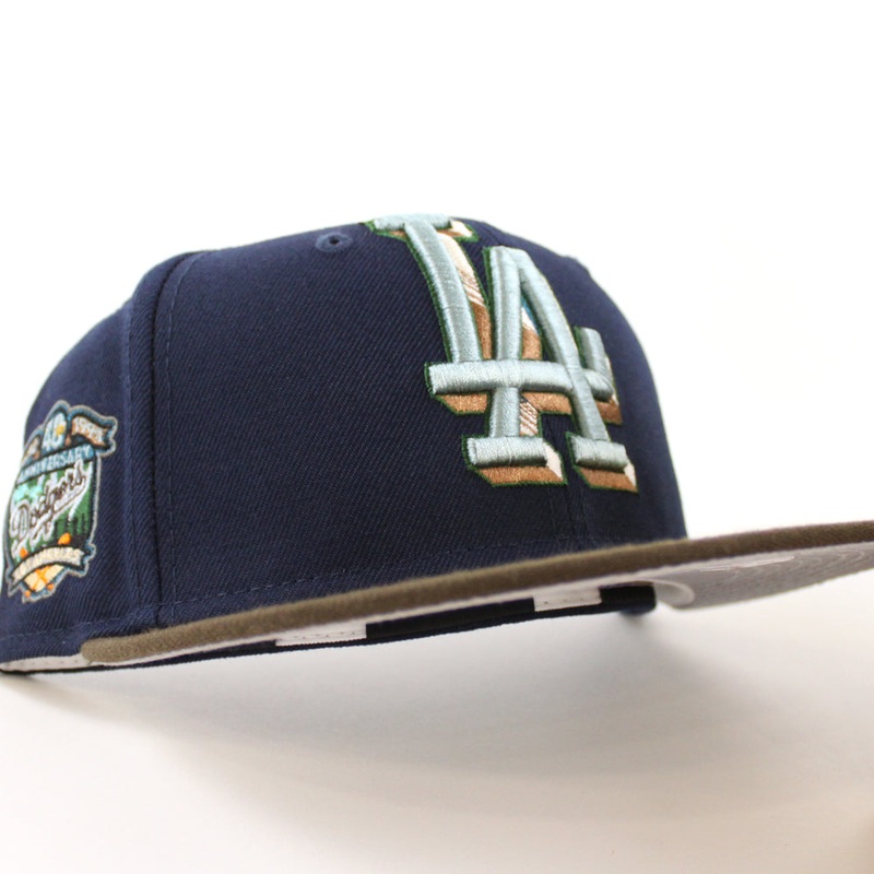 Los Angeles Dodgers 40th Anniversary New Era 59Fifty Fitted Hat (OCEANSIDE BLUE WALNUT GRAY Under Brim) 7