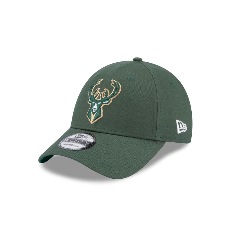 Milwaukee Bucks 9FORTY Team Side Patch Green Cap One Size