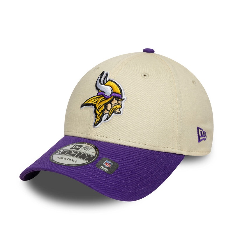Minnesota Vikings 9FORTY NFL Wordmark Stone/Purple Cap One Size
