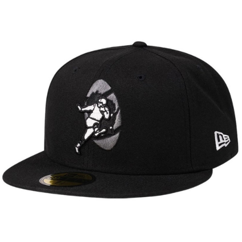 New Era Green Bay Packers Throwback Steel Black Edition 59FIFTY Fitted Hat