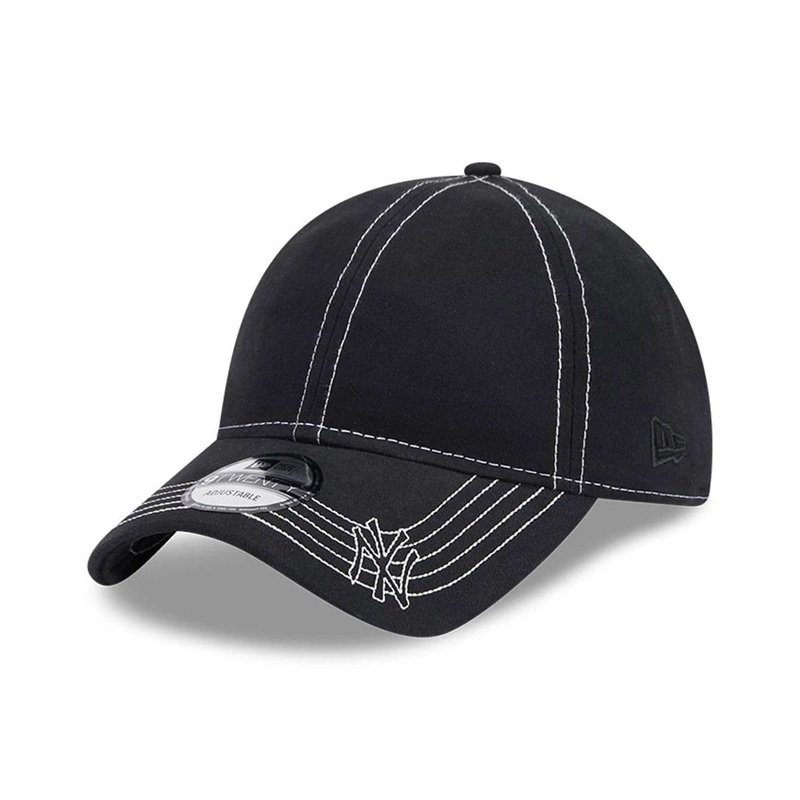 New York Yankees Contrast Stitch Black 9TWENTY Adjustable Cap OSFM