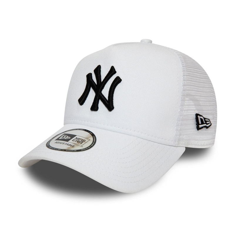 New York Yankees White A-Frame Trucker Cap OSFM