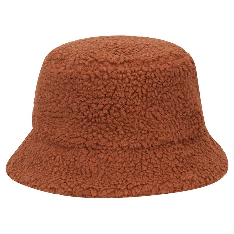 Scala Hats Kirsten Faux Sherpa Bucket Hat – Rust 1-Size