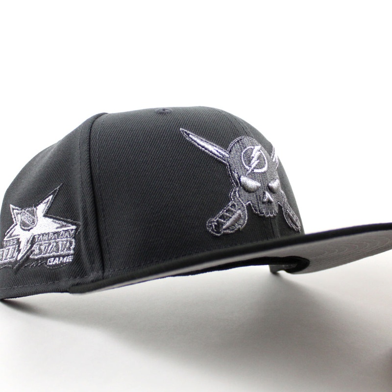 Tampa Bay Lightning 1999 All Star Game New Era 59Fifty Fitted Hat (Graphite Gray Black Gray Under brim) 7