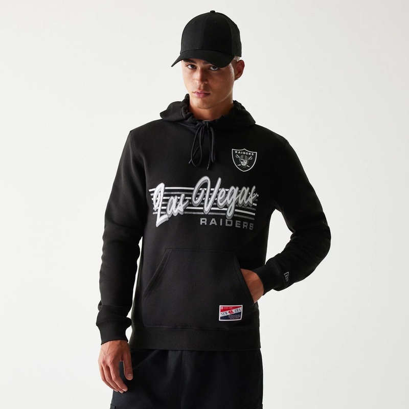 Las Vegas Raiders NFL Throwback Black Pullover Hoodie S
