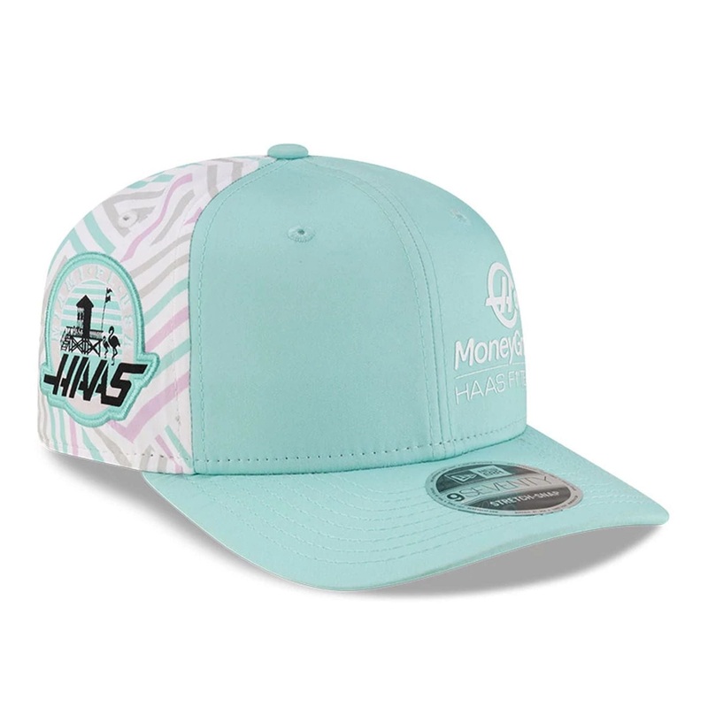 MoneyGram Haas F1 Miami Race Special Turquoise 9SEVENTY Stretch Snap Adjustable Cap OSFM