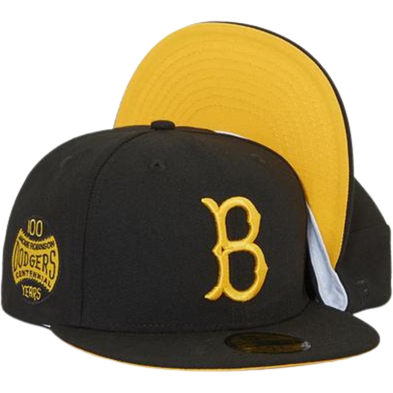 New Era Brooklyn Dodgers Black/Yellow “Batman” 59FIFTY Fitted Hat