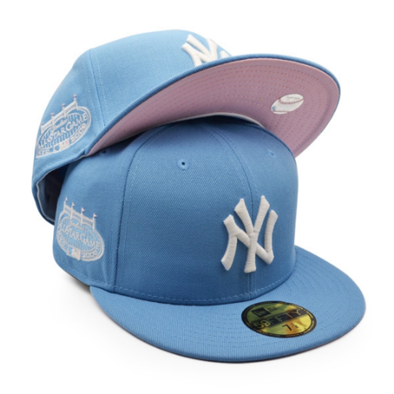 New Era New York Yankees Sky Blue 2008 All-Star Game Pink Undervisor 59FIFTY Fitted Hat