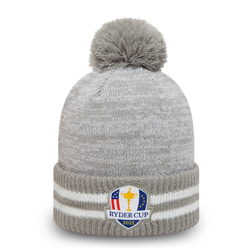 Ryder Cup Marl Bobble Cuff Grey Beanie One Size