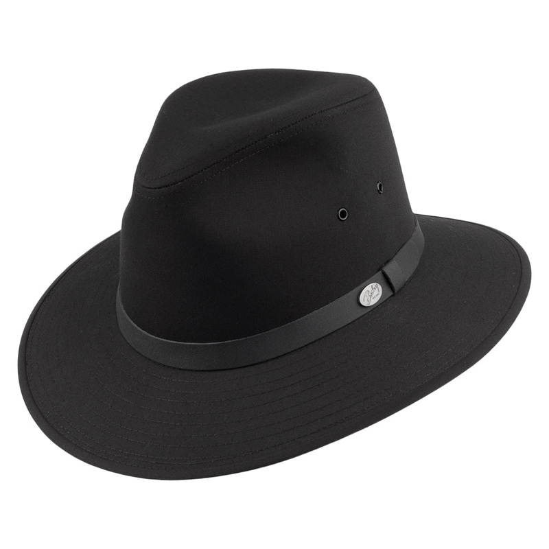 Bailey Hats Dalton Water Resistant Safari Fedora Hat – Black S