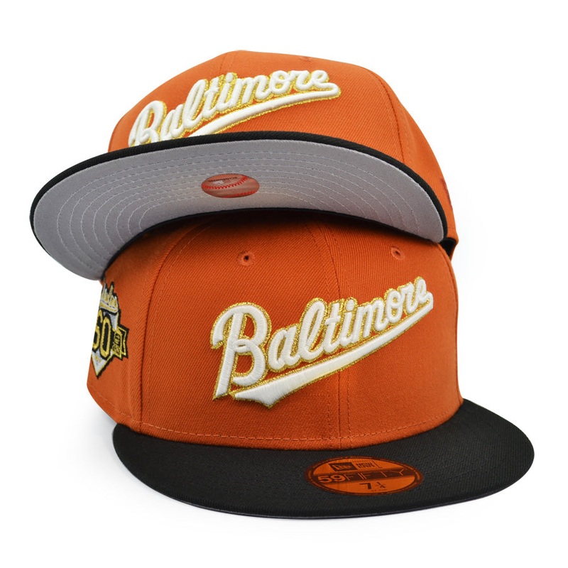 Baltimore Orioles 60th Anniversary Exclusive New Era 59Fifty Fitted Hat – Flight Orange/Black 7