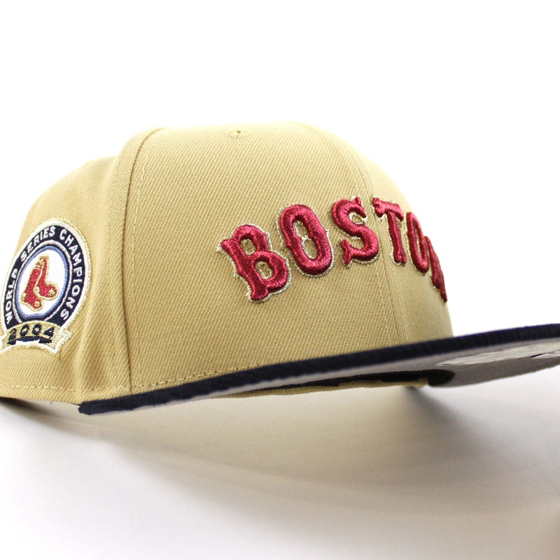 Boston Redsox WORLD SERIES CHAMPIONS 2004 New Era 59Fifty Fitted Hat (Vegas Gold Navy Gray Under Brim) 7