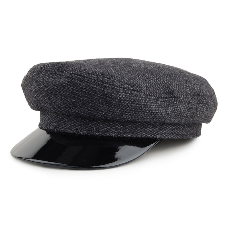 Brixton Hats Margot Fiddler Cap – Black-Grey Small-56cm