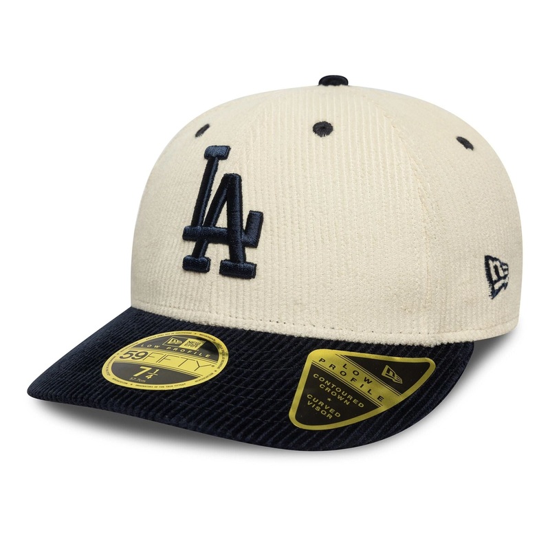 LA Dodgers MLB Cord Cream Low Profile 59FIFTY Fitted Cap 6 7/8