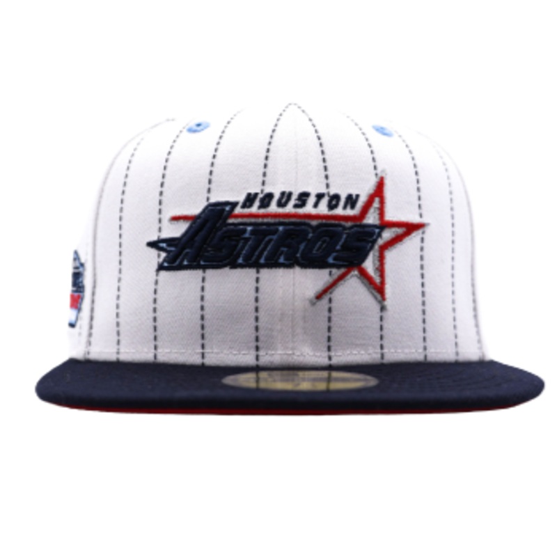 New Era Houston Astros White/Navy Pinstripe Astrodome Stadium 59FIFTY Fitted Hat