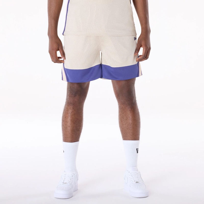 New Era Mesh Light Beige Oversized Shorts XS