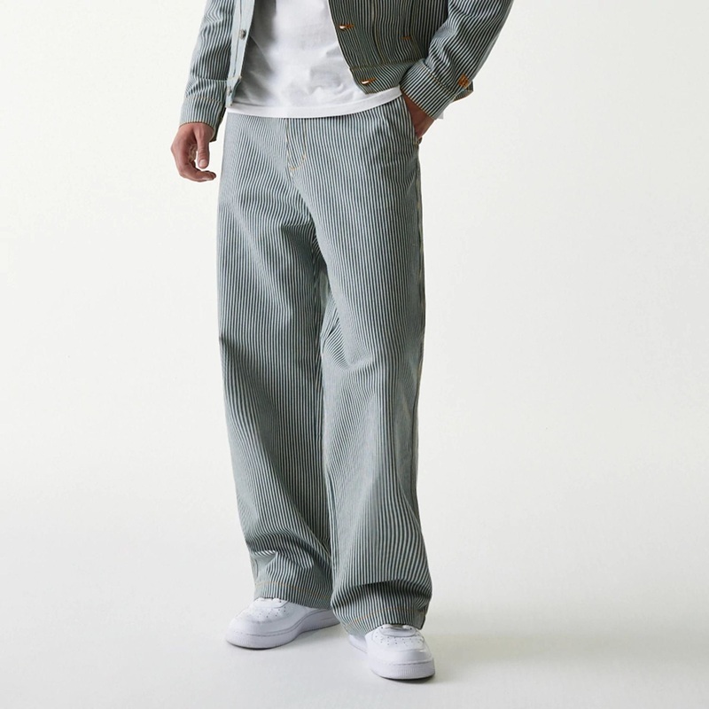 New Era Pinstripe Blue Denim Trousers W28