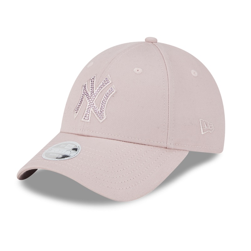 New York Yankees 9FORTY Womens Diamante Pink Cap One Size
